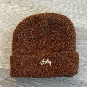 Stussy Brown Textured Knit Beanie